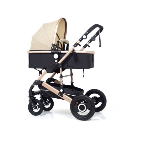 Ein eleganter Kinderwagen beige