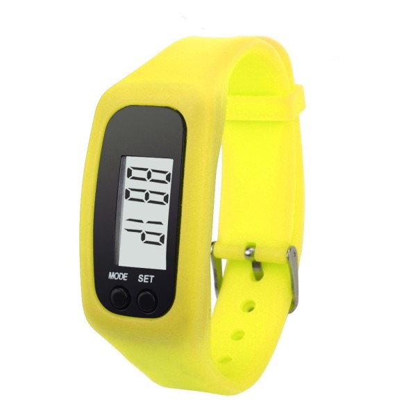 Ein Schrittzähler wie eine Armbanduhr gelb