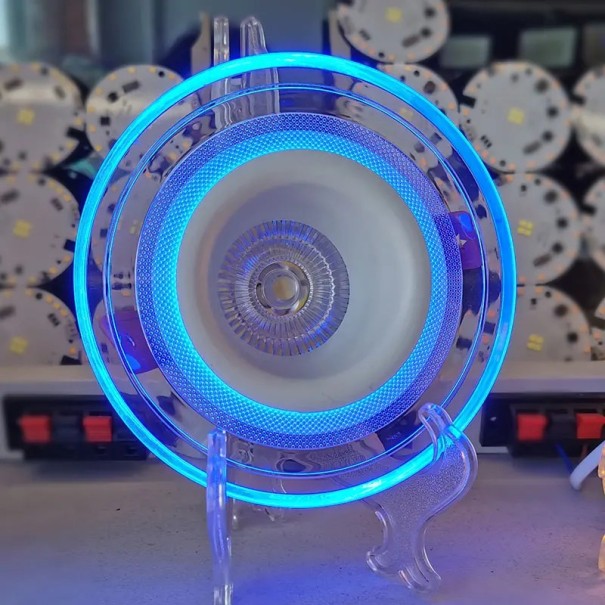 Einbau-LED-Spot farbig rund 125 mm Decken-Einbauleuchte energiesparendes eingelassenes Licht blau