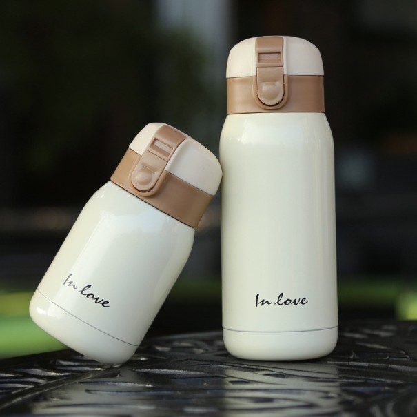 Eine Thermoskanne für Verliebte beige L