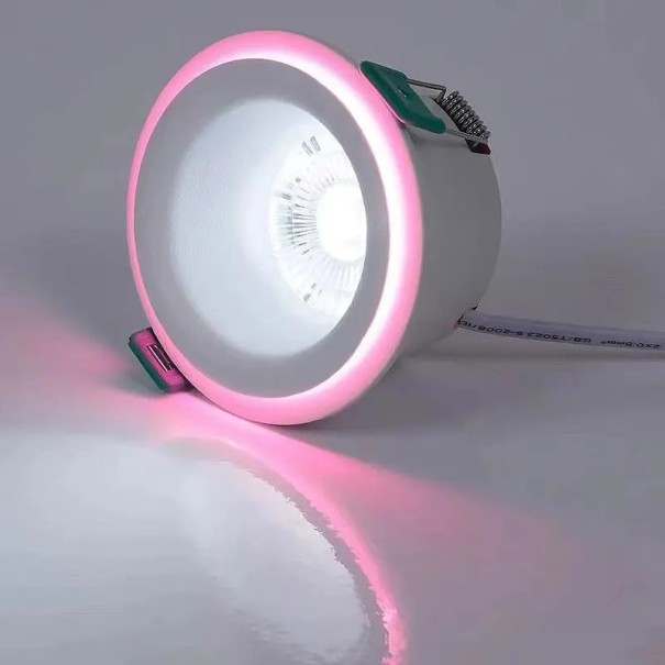 Eingebautes LED-Spotlicht farbig rund 85 mm Decken-Einbauleuchte energiesparende Einbaubeleuchtung rosa