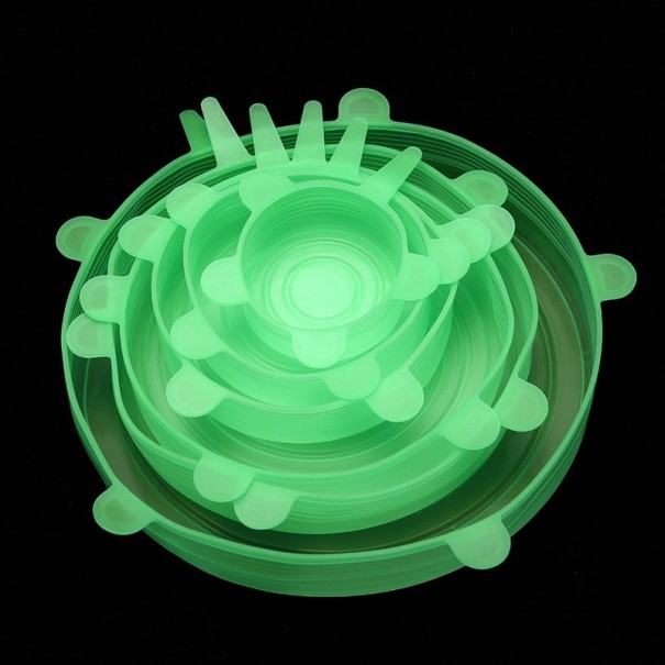 Elastic Food Sealing Covers 6 pcs green