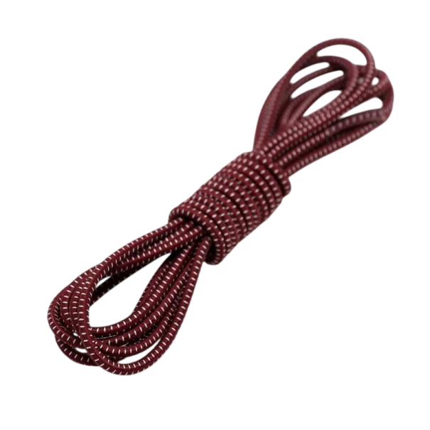 Elastic Locking Laces 100 cm 1 Pair Round Laces Width 0.3 cm No Tying Required Sturdy Stretch Rope with Quality Clip wine red