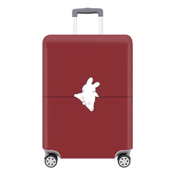 Elastic Protective Suitcase Cover with Animal Print 58–63 cm Polyester Spandex Red Luggage Cover 1