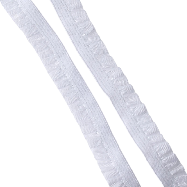 Elastická krajková stuha 5 m Šířka 1 cm Polyesterová lemovací krajka na šití zdobení oděvů spodní prádlo dekorace ruční tvoření bílá