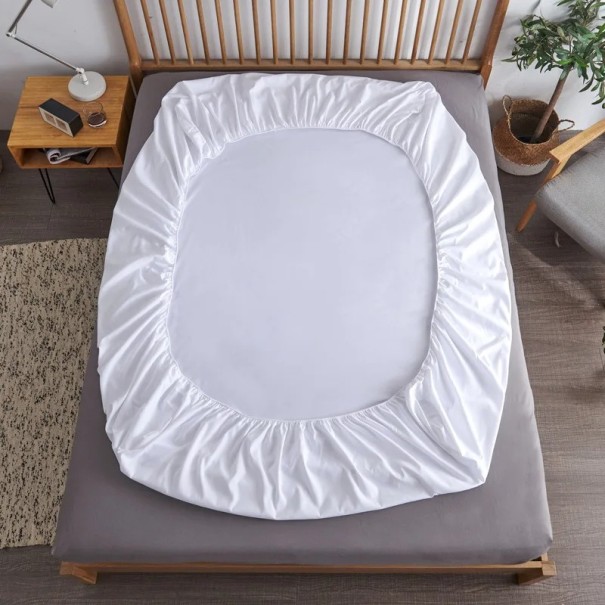 Elastické prestieradlo 120x200x30cm 100% bavlna Napínacie Prestieradlo na posteľ Matrac Priedušné Jemné na dotyk Pohodlný spánok biela