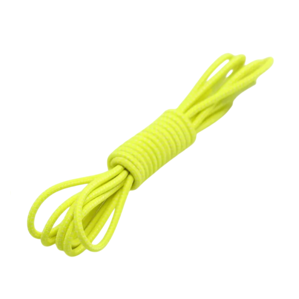 Elastické šnúrky do topánok 100 cm Guľaté gumové gumičky s plastovou prackou Športová obuv Detské topánky Pohodlné zaväzovanie bez uzlov neónová žltá