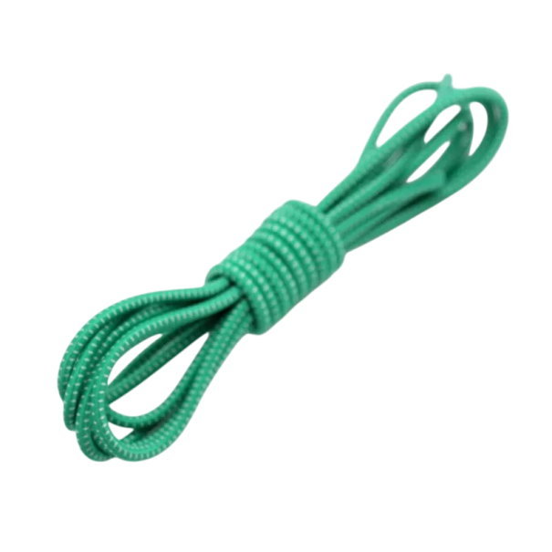 Elastické zamykací šněrování 100 cm 1 pár Kulaté tkaničky šířka 0,3 cm Bez zavazování Pevné natahovací lano s kvalitní sponou zelená