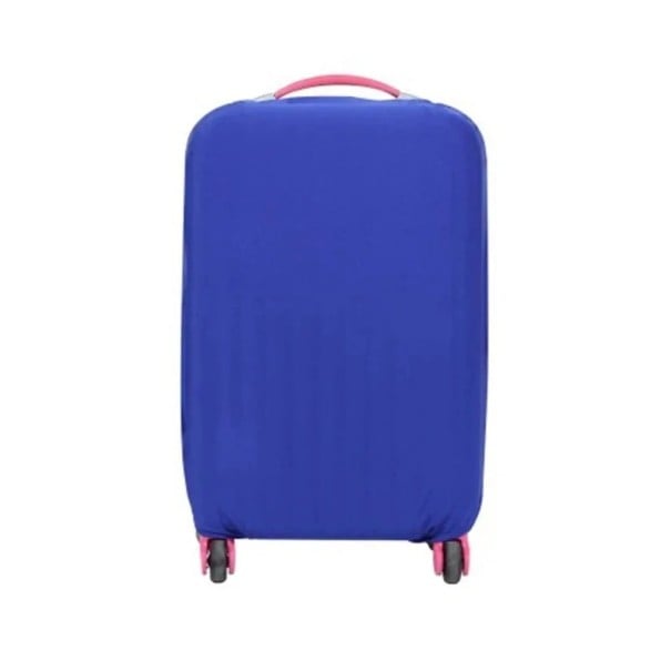 Elastický ochranný potah na cestovní kufr flexibilní kryt 59×54 cm strečová tkanina ochrana zavazadla při cestování modrá