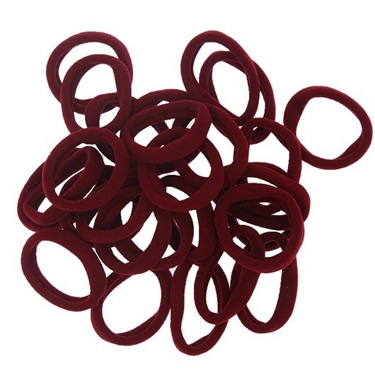 Élastiques à cheveux unis - 30 pcs bordeaux