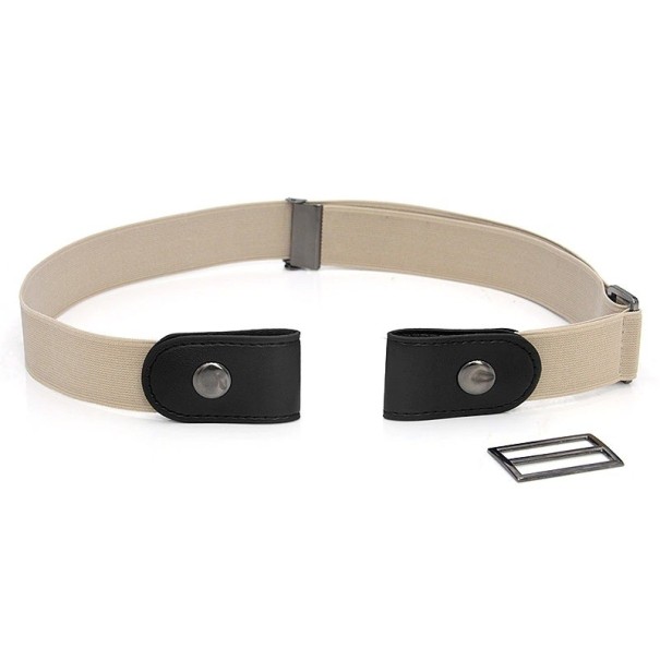 Elastische damesriem zonder gesp beige