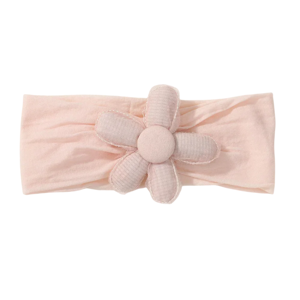 Elastische haarband voor pasgeborenen met bloem Zachte babyhaarband Stijlvolle accessoire voor baby&#39;s Comfortabele en elastische haarband voor pasgeborenen roze