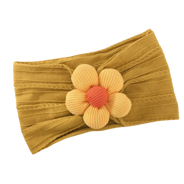 Elastische hoofdband voor pasgeborenen met bloemen, schattig haaraccessoire voor baby&#39;s, zachte en comfortabele hoofdband voor pasgeborenen voor meisjes. kaki