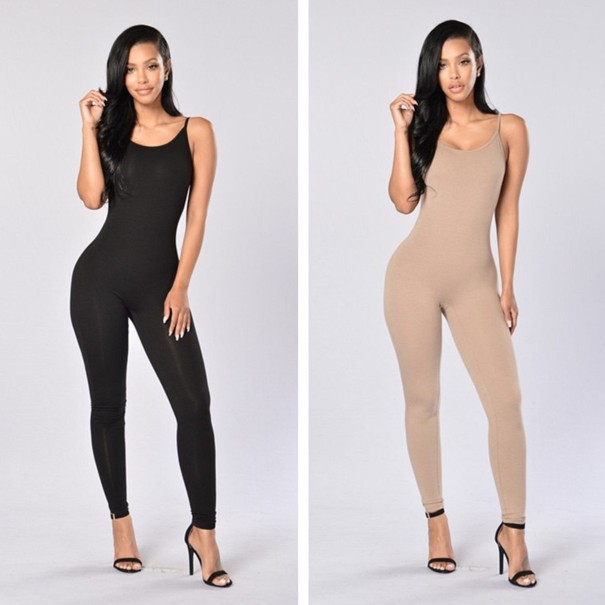 Elastische jumpsuit voor dames met dunne bandjes A2050