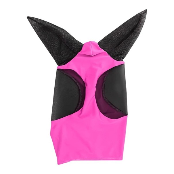 Elastische lycra rijmasker tegen insecten 41x26x24 cm ademend netmasker voor paarden tegen muggen, wormen, buiten beschermingsuitrusting roze