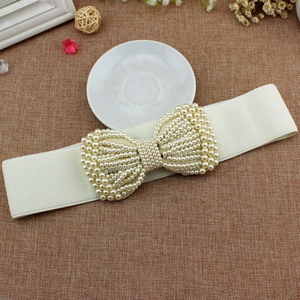 Elastische riem voor dames L232 wit