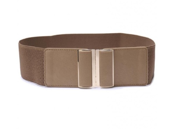 Elastische riem voor dames L53 lichtbruin 75 cm