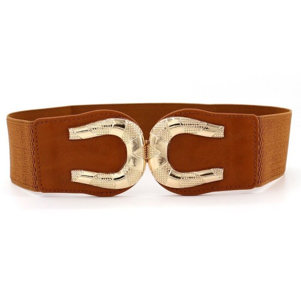 Elastische riem voor dames L80 lichtbruin