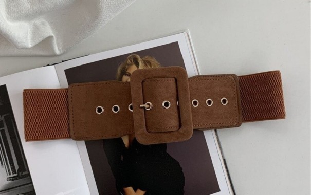 Elastische riem voor dames L91 lichtbruin