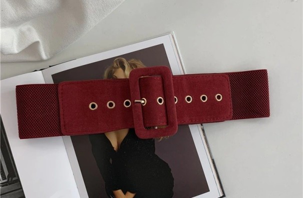 Elastische riem voor dames L91 wijnrood