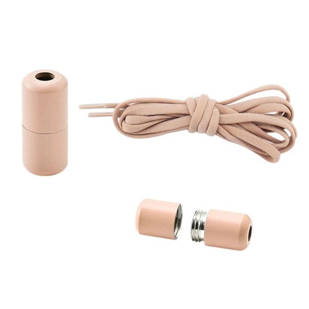 Elastische Schnürsenkel ohne Binden Nylon Schnellverschluss Schnürsenkel 100 cm Schraubschnalle Sportschuhe Angenehm zu tragen khaki