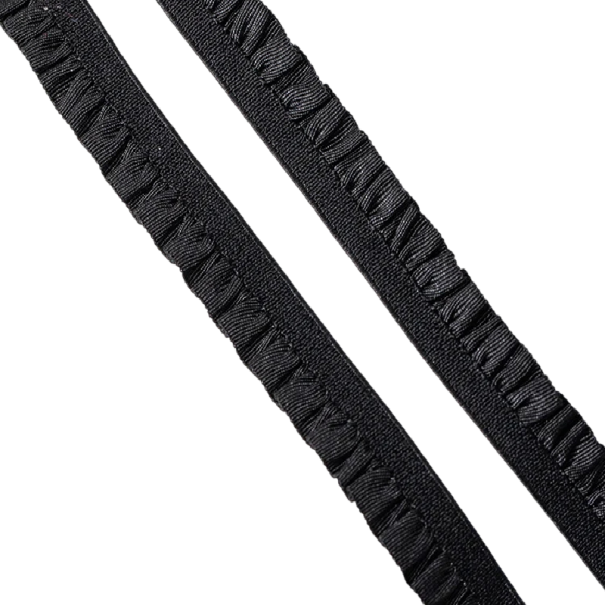 Elastische Spitzenborte 5 m Breite 1 cm Polyester-Borte zum Nähen und Dekorieren von Kleidung Unterwäsche Dekorationen Handarbeiten schwarz