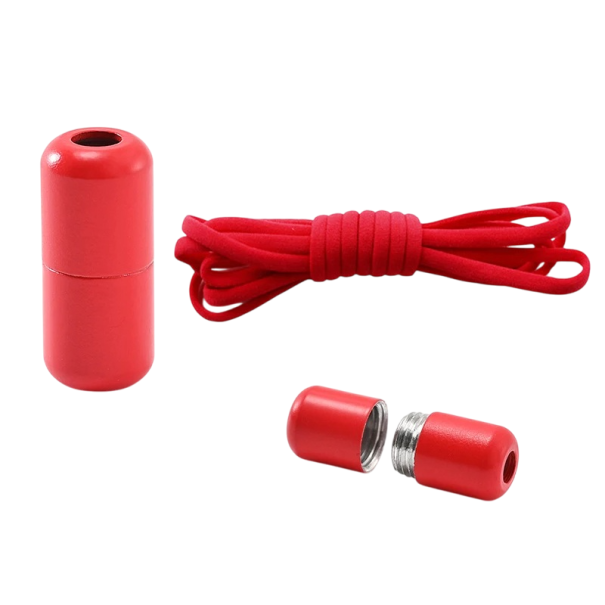 Elastische veters zonder strikken Nylon snelsluitingen 100 cm Schroefgesp Sportschoenen Comfortabel om te dragen rood