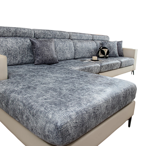 Elastischer Bezug für Kissen im Wohnzimmer 60 x 25 cm dehnbarer flexibler Bezug für Zylinder und Rückenlehne für Sofa, Couch und Sitzbank grau