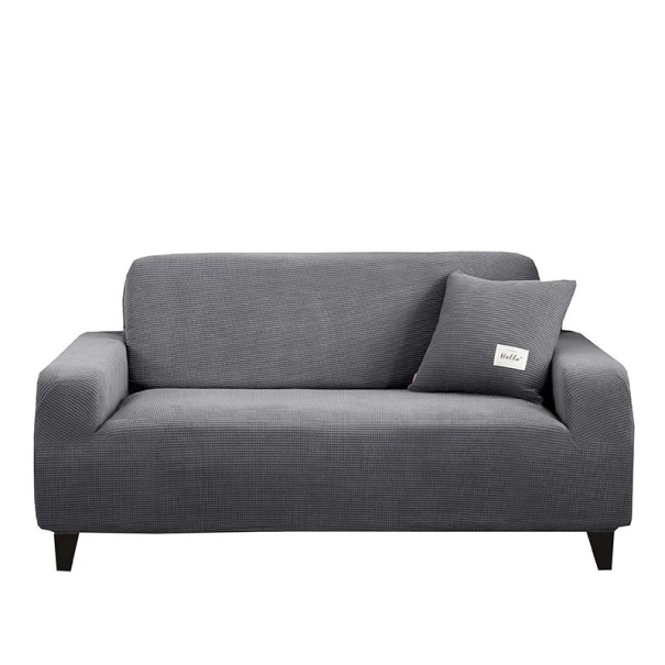 Elastischer Stretch-Bezug für 4-Sitzer-Sofa 215–300 cm Jacquard-Schutzbezug für Sofa Bunter elastischer Schonbezug für Wohnzimmer grau