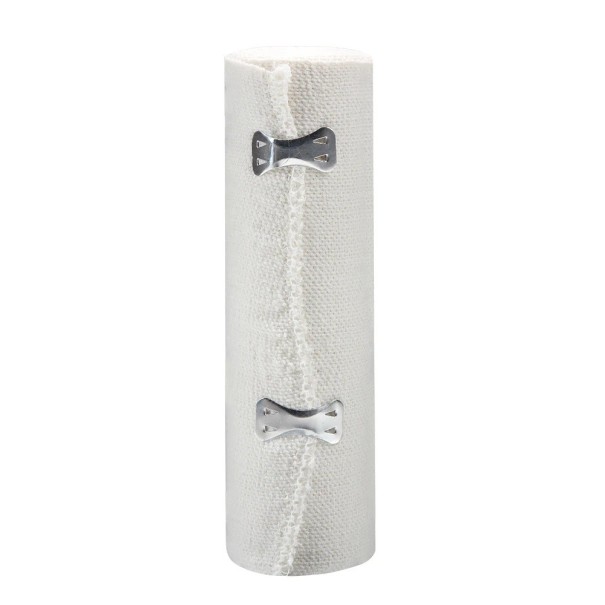 Elastisk bandage 15 x 450 cm Elastisk bandage med høj elasticitet Kompressionsbandage til muskel- og ledstøtte 2 metalklips til fastgørelse 1