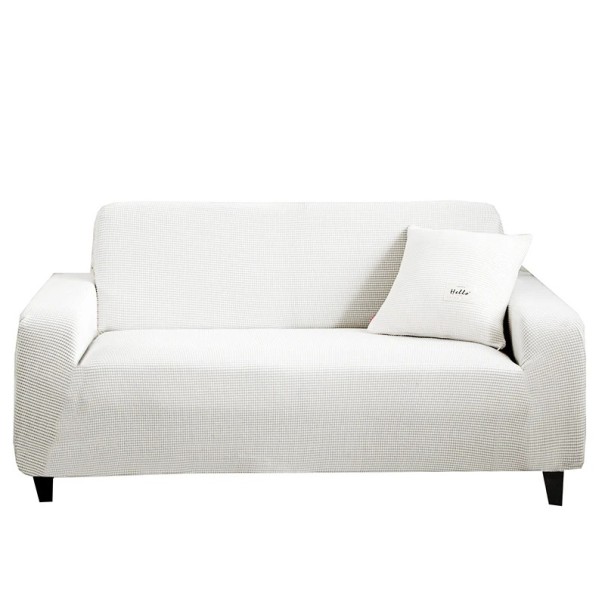 Elastisk strækbetræk til 4-personers sofa 215-300 cm Jacquard-betræk til sofa Farverigt elastisk betræk til stuen hvid