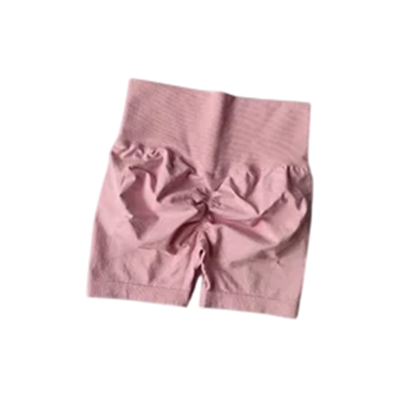 Elastiske fitnessshorts til kvinder, push-up-effekt, cincher-talje, tætsiddende sportsshorts til træning, yoga, løb, shaping-shorts til fitnesscentret rosa M