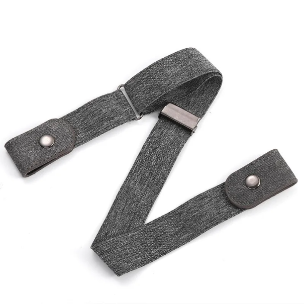 Elastiskt justerbart bälte utan spänne Dolt bälte för bekvämt bärande i byxor Denimbälte för öglor Sömlöst elastiskt bälte grå