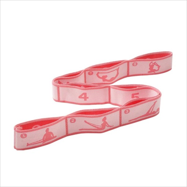 Elastyczna taśma oporowa do jogi i pilatesu, pomocnicza taśma rozciągająca dla początkujących, taśma fitness Dance Loop do rozciągania i zwiększania elastyczności czerwony