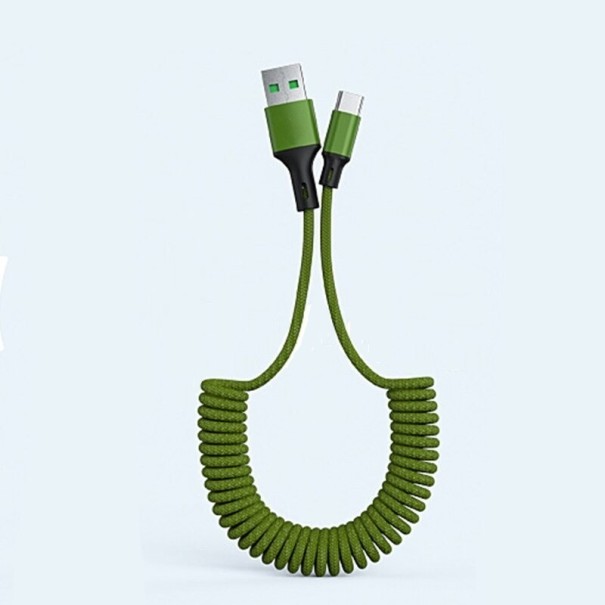 Elastyczny kabel do transmisji danych USB na Micro USB zielony