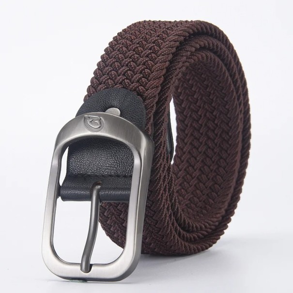 Elastyczny pasek tkany unisex Szerokość 3,3 cm Elastyczny pasek tekstylny z metalową klamrą Modny dodatek do jeansów Szorty i spodnie brązowy 120 cm