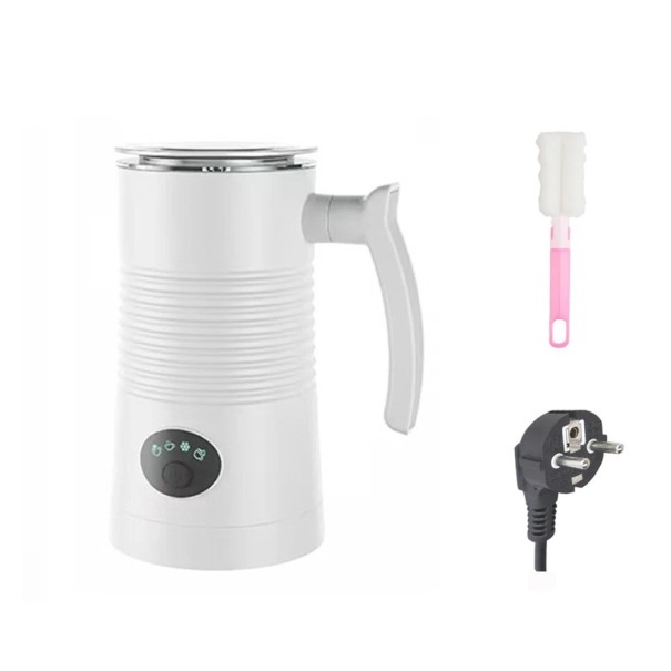 Electric Milk Frother FG-M05 4-in-1 Automatic Milk Frother for Cappuccino and Latte Heating and Cold Foam 6500 RPM EU Plug white