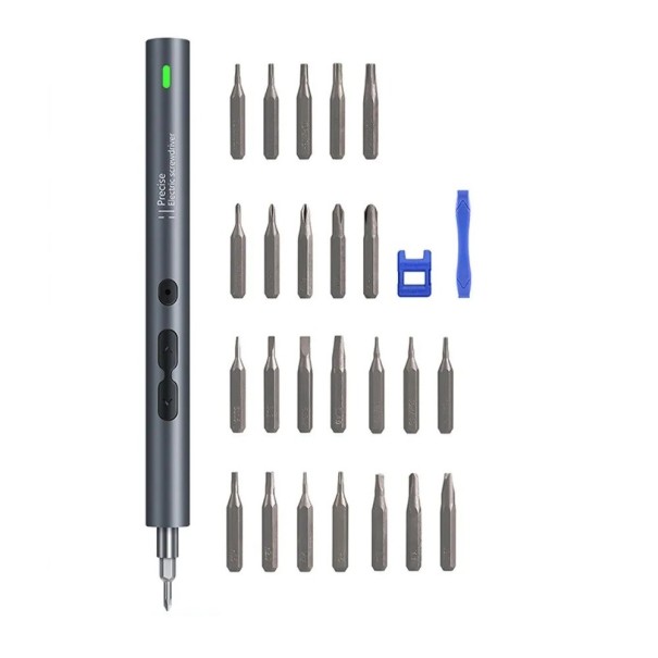 Electric Mini Screwdriver with LED Lighting with 24 Bits Wireless Screwdriver with Power Cable Compact Screwdriver 350 mAh 3.7 V 1