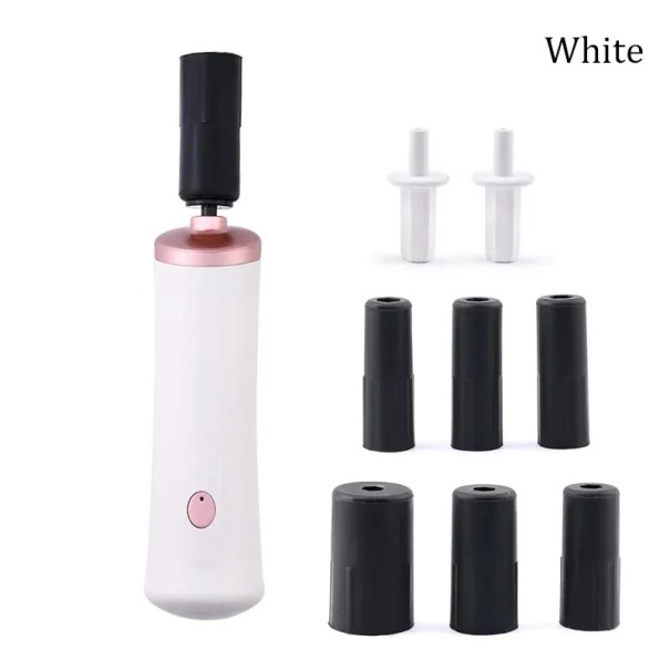 Electric Shaker for Adhesives and Paints 13 x 4 x 4.8 cm Professional Bottle Shaker with 6 Attachments and 2 Connectors for Gel Nail Polishes and Adhesives white