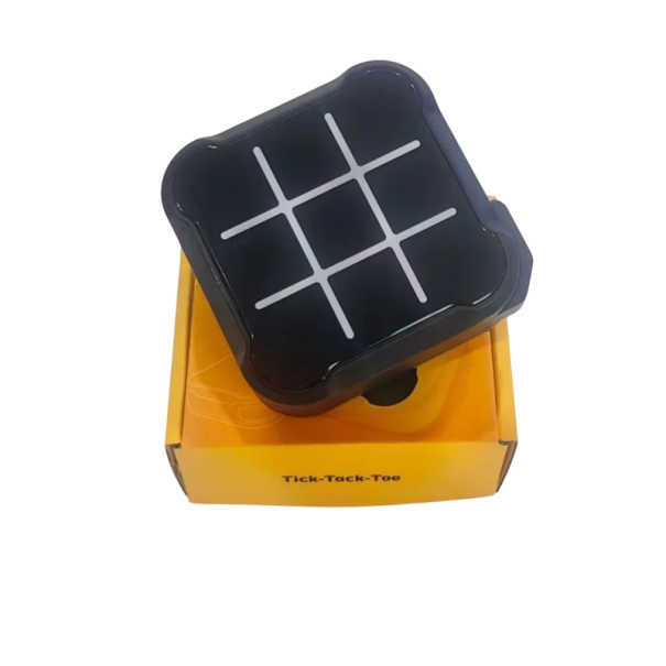 Electronic Touch Game Tic-Tac-Toe 9 x 9 cm Interactive Game for Children and Adults Light-Up Tic-Tac-Toe Grid Educational Fun black