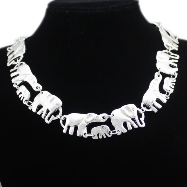 Elefant halsband silver