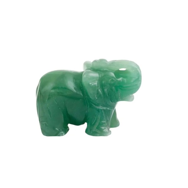 Elefante Decorativo in Avventurina Verde Statua di Cristallo Intagliata a Mano Simbolo di Fortuna Pietra Reiki Decorazione Meditativa Giadeite Naturale verde