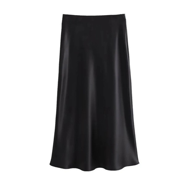 Elegancka dopasowana spódnica midi damska z wysokim stanem Stylowa spódnica typu ołów do pracy i na imprezę Moda biurowa Jesień Wiosna czarny S