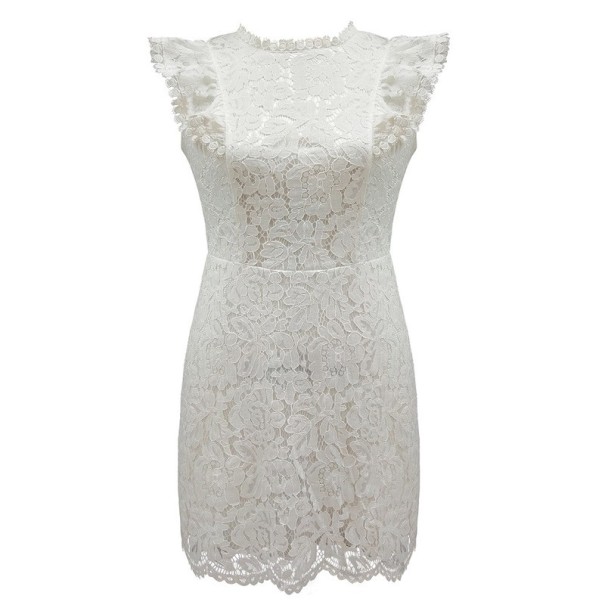 Elegancka koronkowa sukienka biały L