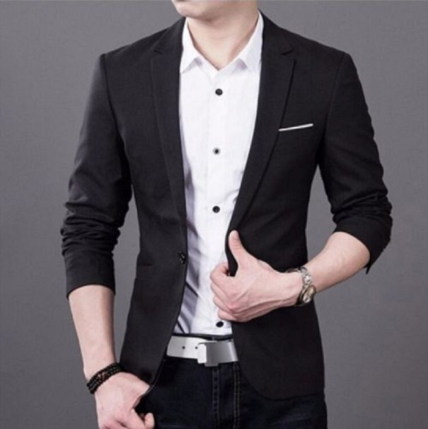 Elegancka marynarka męska J2521 czarny XXS
