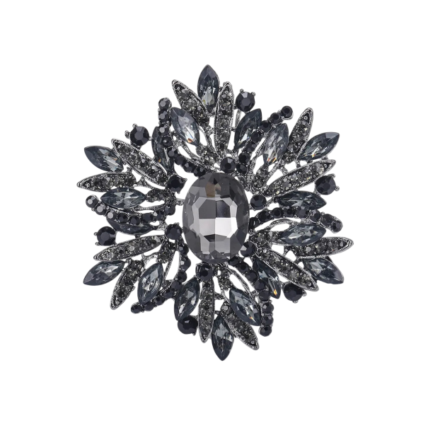 Elegancka modna broszka 6,7 x 6,5 cm Kształt gwiazdy Różne warianty kolorystyczne Wyrazisty design Stop z cynku czarny