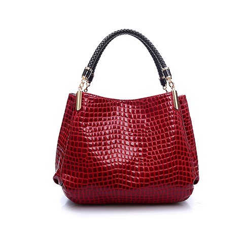 Elegancka torebka damska ze wzorem - czerwona 1