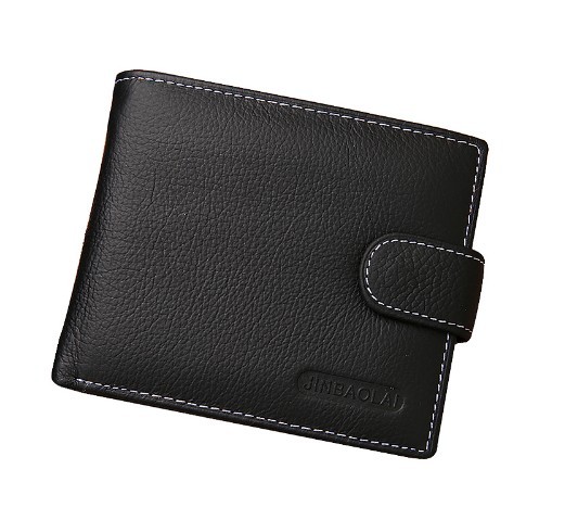 Elegancki skórzany portfel męski czarny