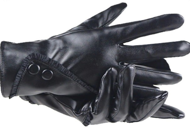 Eleganckie rękawiczki damskie - czarne 1