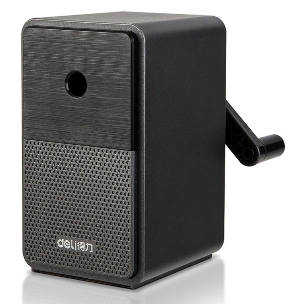 Elegant blyantspidser Manuel blyantspidser med håndsving Blyantspidser med håndsving Justerbar blyantspidser Bordspidser med 5 justerbare niveauer 10,4 x 6,1 x 10,9 cm sort